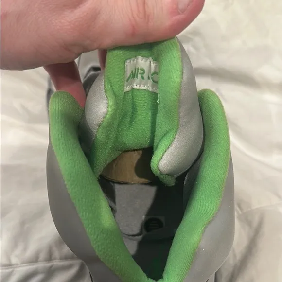 Jordan Gray and Green Air 5 Sneakers with Suede Upper