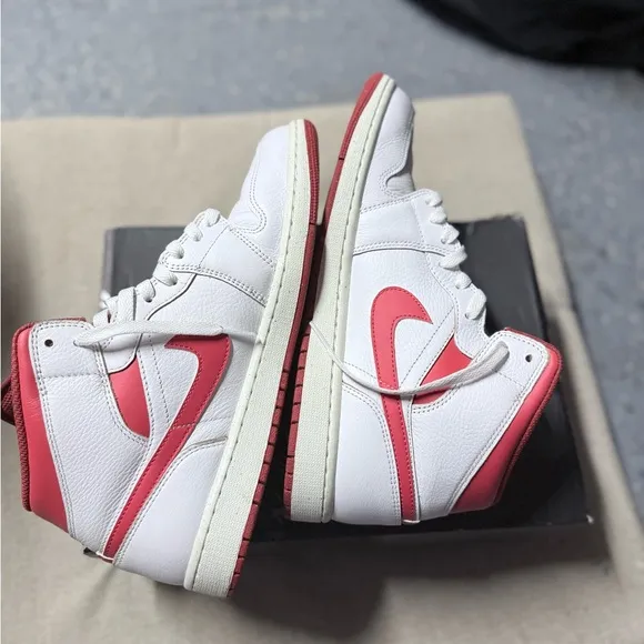 Jordan men’s  White and Red Sneakers with box size 11.5