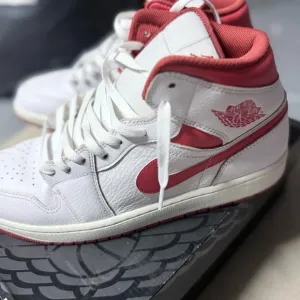 Jordan men’s  White and Red Sneakers with box size 11.5