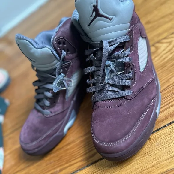 Jordan Purple and Gray High-Top Sneakers