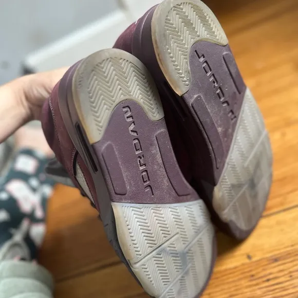 Jordan Purple and Gray High-Top Sneakers
