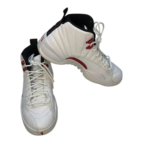 Jordan White and Red High-Top Sneakers EUC