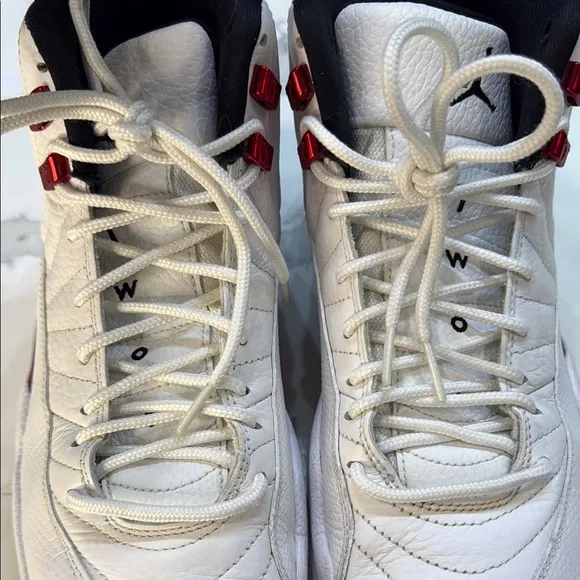 Jordan White and Red High-Top Sneakers EUC