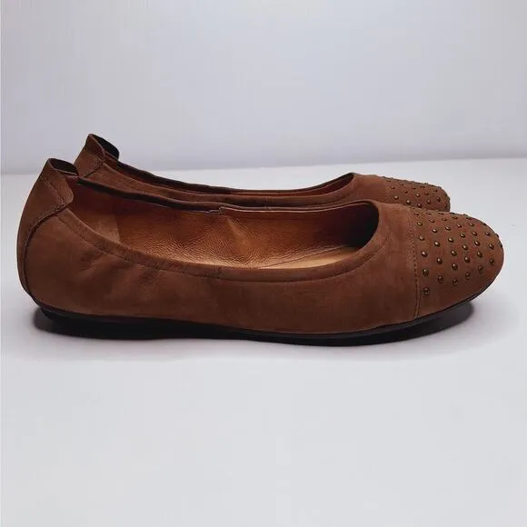 Josef Seibel Pippa 43 Ballet Flats EU 42 US 11 Suede Leather Studded Chestnut