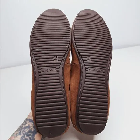 Josef Seibel Pippa 43 Ballet Flats EU 42 US 11 Suede Leather Studded Chestnut