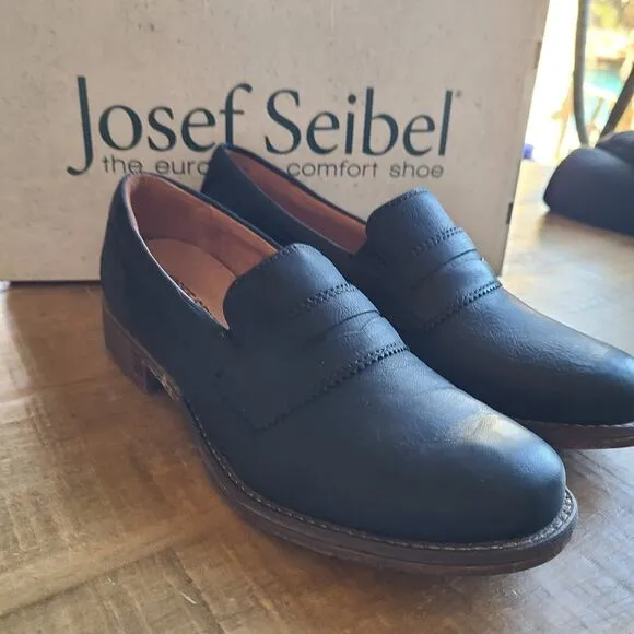 Josef Seibel Shoes Women's Sienna 96 Leather Loafers Black EU 37 Comfort 6-6.5