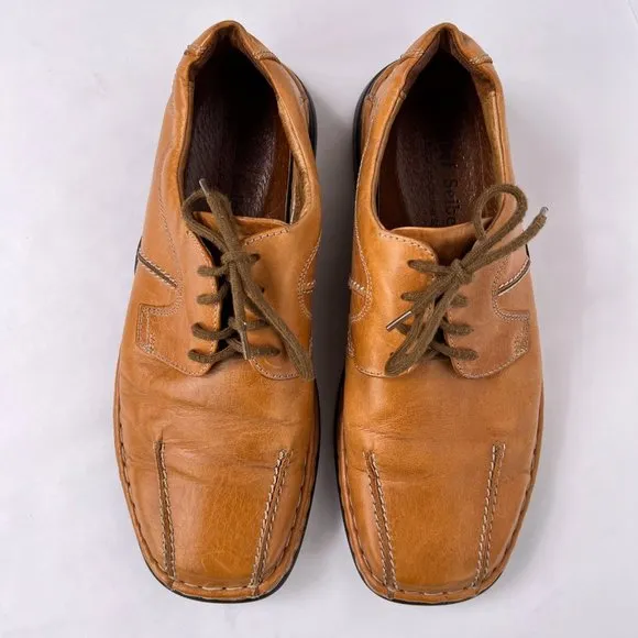 Josef Seibel Tan Leather Comfort Walking Casual Oxford Shoes Mens Size 42 8.5 9