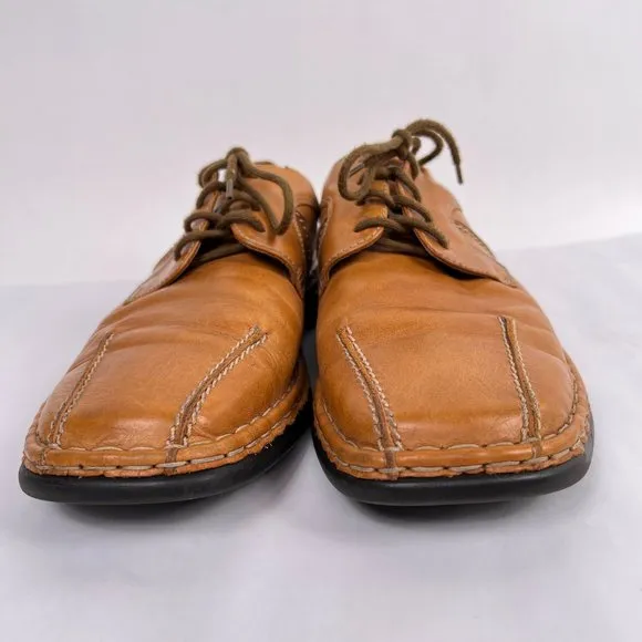 Josef Seibel Tan Leather Comfort Walking Casual Oxford Shoes Mens Size 42 8.5 9