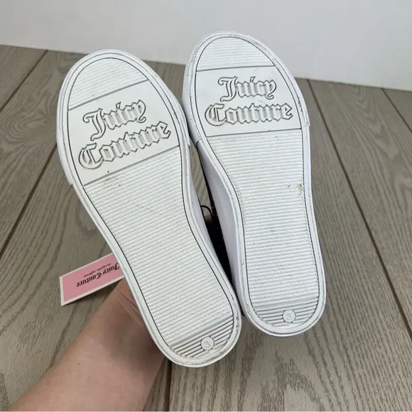 Juicy Couture Big Girls Old Town Glitter Lace-up Sneakers 3 Black &amp; Pink $50