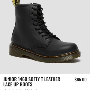 JUNIOR 1460 SOFTY T LEATHER LACE UP BOOTS Size 3