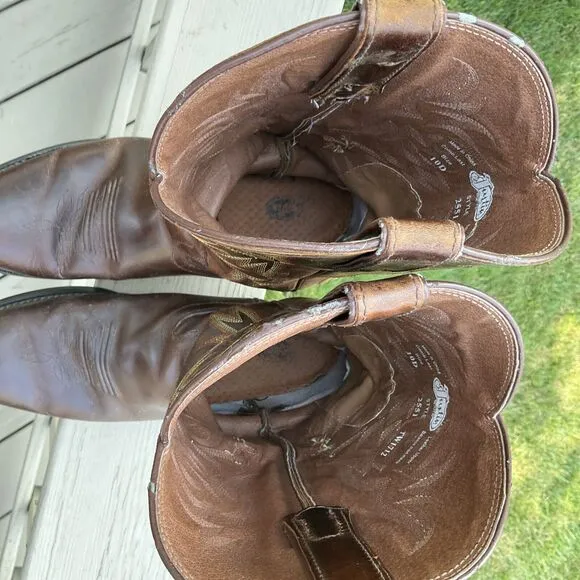 Justin 2551 Men's Stampede Western / Cowboy Boots with Round Toe Brown Size 10 D