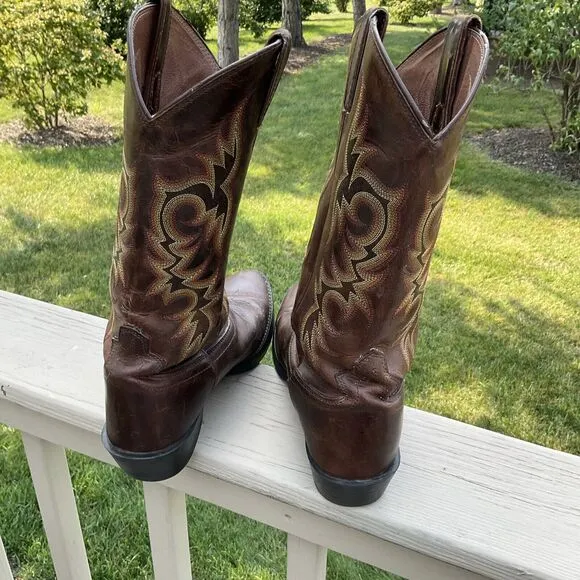 Justin 2551 Men's Stampede Western / Cowboy Boots with Round Toe Brown Size 10 D
