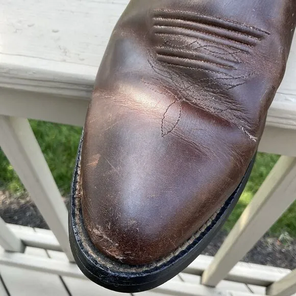 Justin 2551 Men's Stampede Western / Cowboy Boots with Round Toe Brown Size 10 D