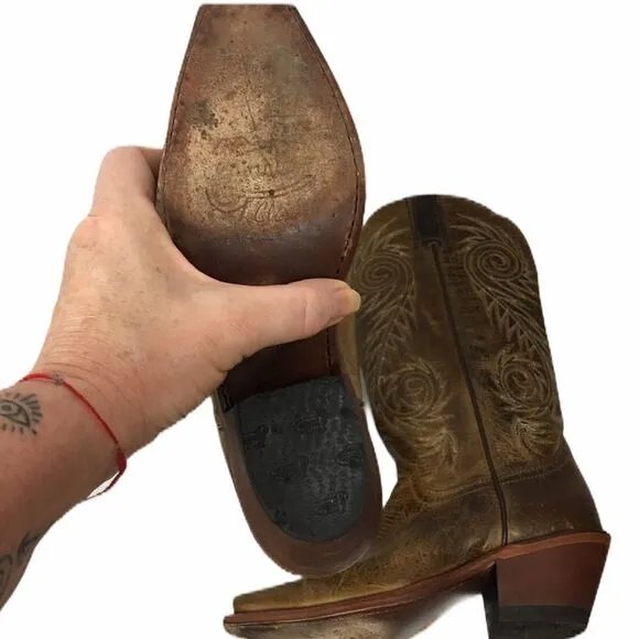 Justin Apache snip toe leather cowboy boots