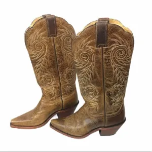 Justin Apache snip toe leather cowboy boots