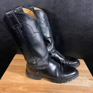 Justin Black Round Toe Boots Size 6 1/2 D