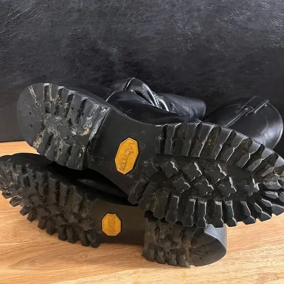 Justin Black Round Toe Boots Size 6 1/2 D