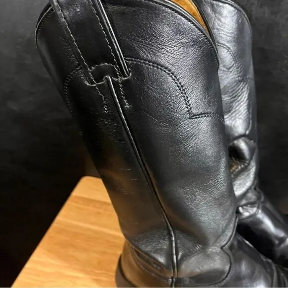Justin Black Round Toe Boots Size 6 1/2 D