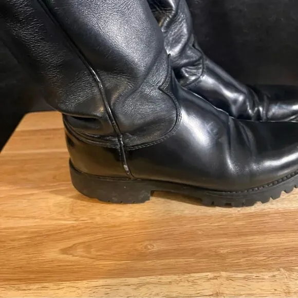 Justin Black Round Toe Boots Size 6 1/2 D