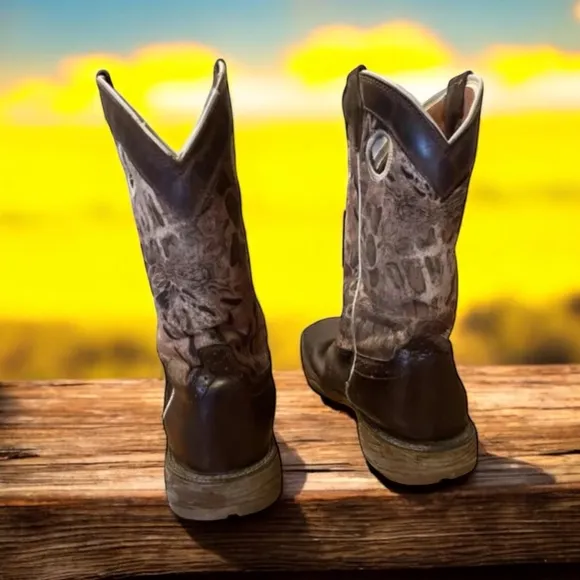 Justin Boots‎ Men's Stampede Rush Steel Toe Boots 8.5 D