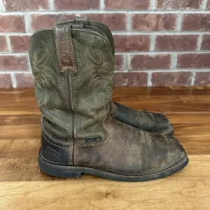 Justin Boots Mens US 11 D Steel Toe Met Guard Western Work Boots Brown S…