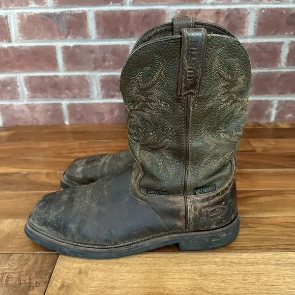 Justin Boots Mens US 11 D Steel Toe Met Guard Western Work Boots Brown S…