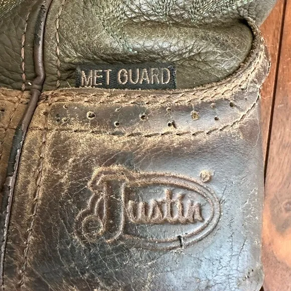 Justin Boots Mens US 11 D Steel Toe Met Guard Western Work Boots Brown S…