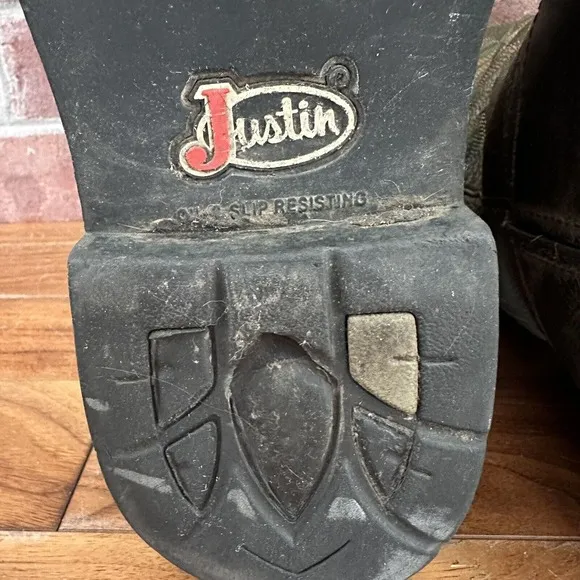 Justin Boots Mens US 11 D Steel Toe Met Guard Western Work Boots Brown S…