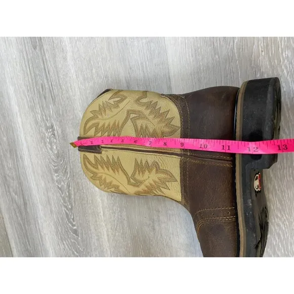 Justin Boots Superintendent SE4660 Men's 10D Brown Leather Cowboy 11&quot; Work Boot