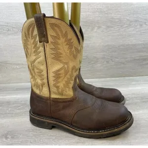 Justin Boots Superintendent SE4660 Men's 10D Brown Leather Cowboy 11&quot; Work Boot