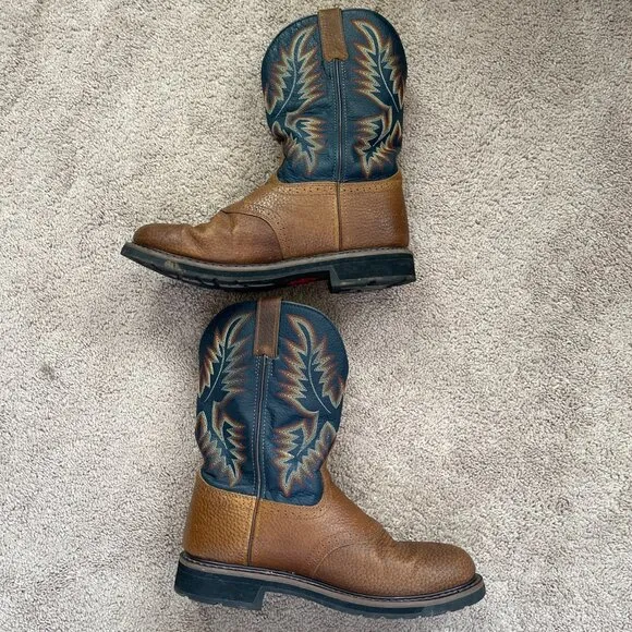 Justin Boots #WK4665 Stampede Collection Work Boot Leather Steel Toe Mens 10.5D