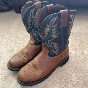 Justin Boots #WK4665 Stampede Collection Work Boot Leather Steel Toe Mens 10.5D