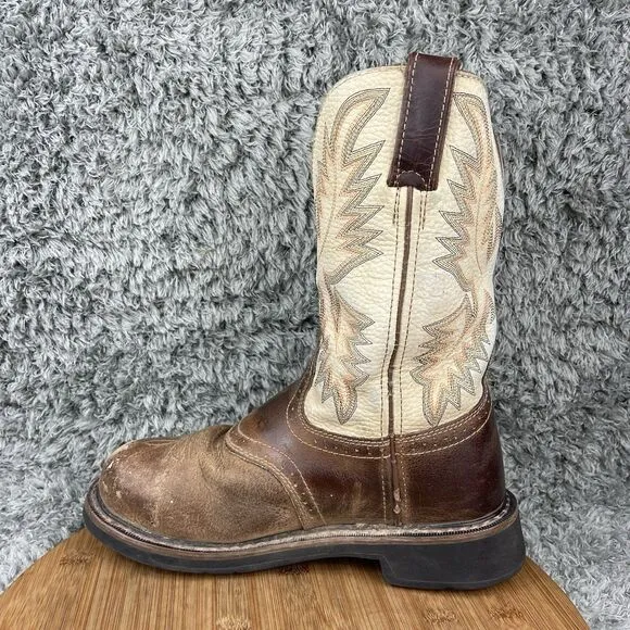 Justin Cowboy Western Leather Boots Men's 7.5 D WK4661