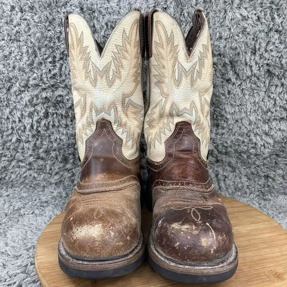 Justin Cowboy Western Leather Boots Men's 7.5 D WK4661