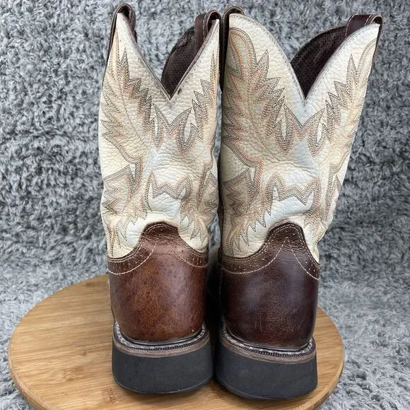 Justin Cowboy Western Leather Boots Men's 7.5 D WK4661