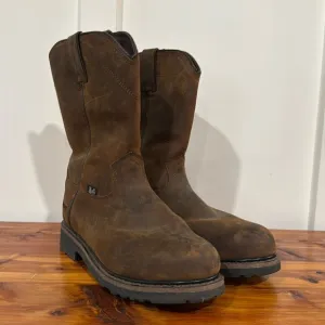 Justin Drywall 10&quot; Steel Waterproof Toe Boots in Whiskey 10EE (Wide Fit)