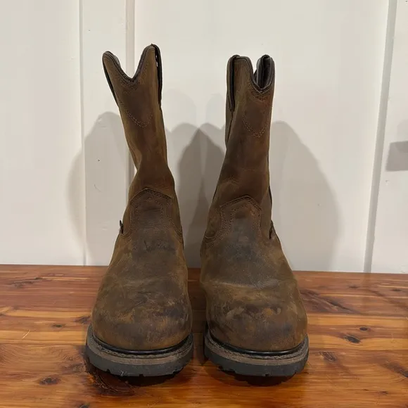 Justin Drywall 10&quot; Steel Waterproof Toe Boots in Whiskey 10EE (Wide Fit)
