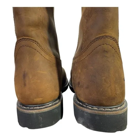 Justin Drywall Pull On Steel Toe Work Boot Waterproof Men size 11 D