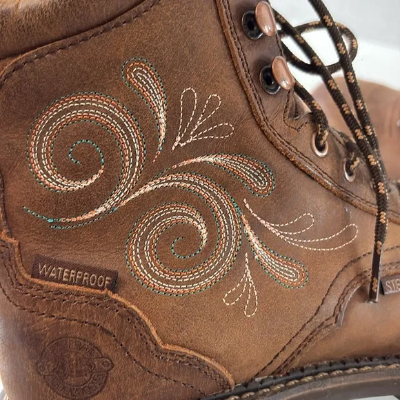 Justin Katerina 6” Steel Toe Waterproof Work Boots Woman’s Size 7.5