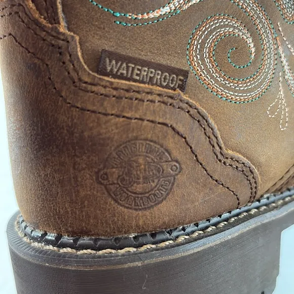 Justin Katerina 6” Steel Toe Waterproof Work Boots Woman’s Size 7.5