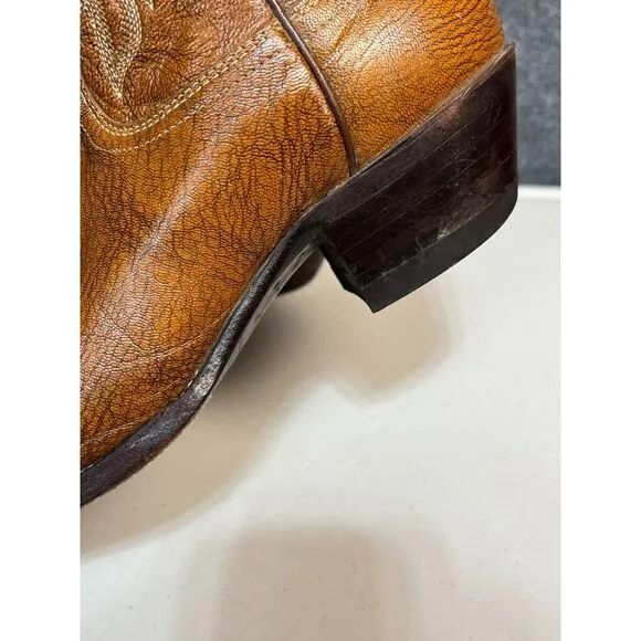 Justin Mens Cowboy Boots Brown Leather Western Style J7093 14&quot; High Size‎ 8D