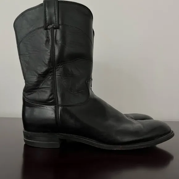 Justin Men’s Cowboy Boots  - Roper Round Toe 3133 - Black - Size 12B