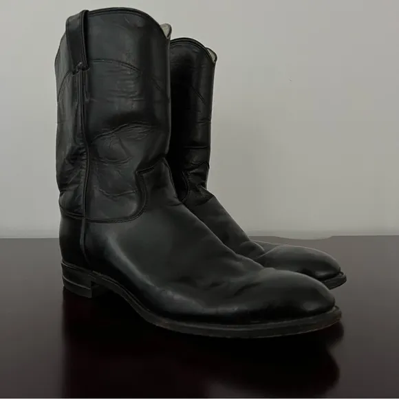Justin Men’s Cowboy Boots  - Roper Round Toe 3133 - Black - Size 12B