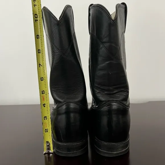 Justin Men’s Cowboy Boots  - Roper Round Toe 3133 - Black - Size 12B