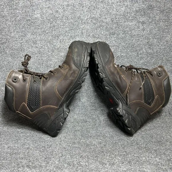 Justin Original Work Steel Toe Boots Mens 11.5 Brown Black Lace Up