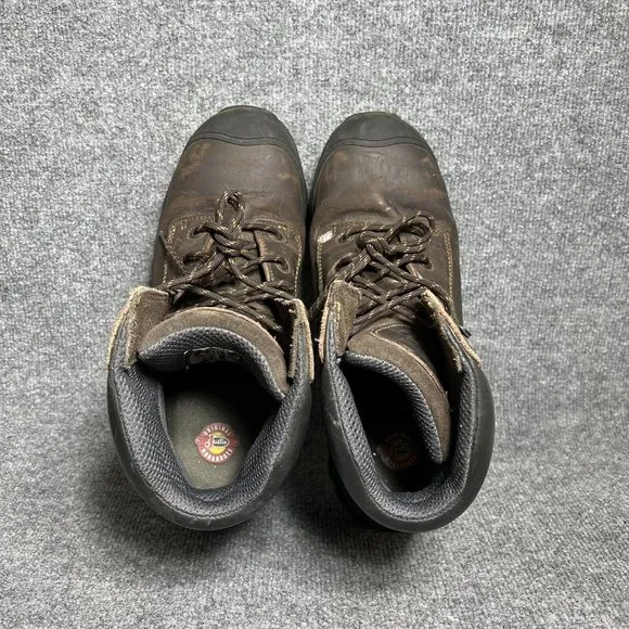 Justin Original Work Steel Toe Boots Mens 11.5 Brown Black Lace Up