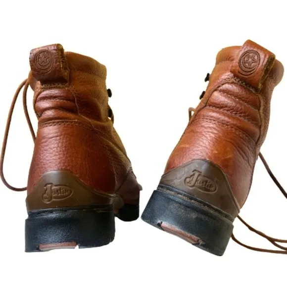 JUSTIN Roper Paddock Boots Western WATERPROOF STEEL TOE Kiltie Lacer Womens