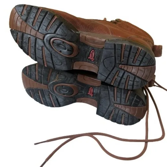 JUSTIN Roper Paddock Boots Western WATERPROOF STEEL TOE Kiltie Lacer Womens