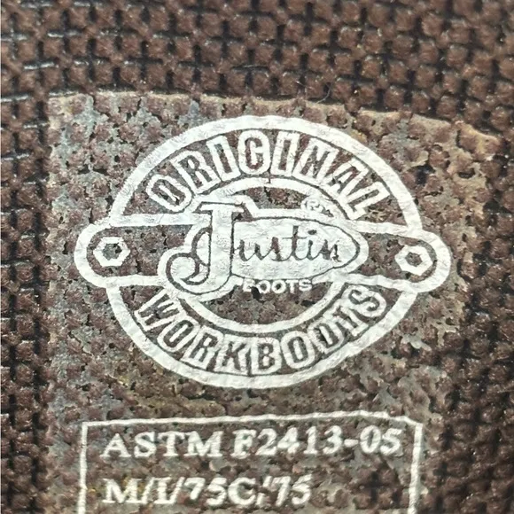 JUSTIN Superintendent‎ 11 inch Steel Toe Boot Western Cowboy Leather Work 11D