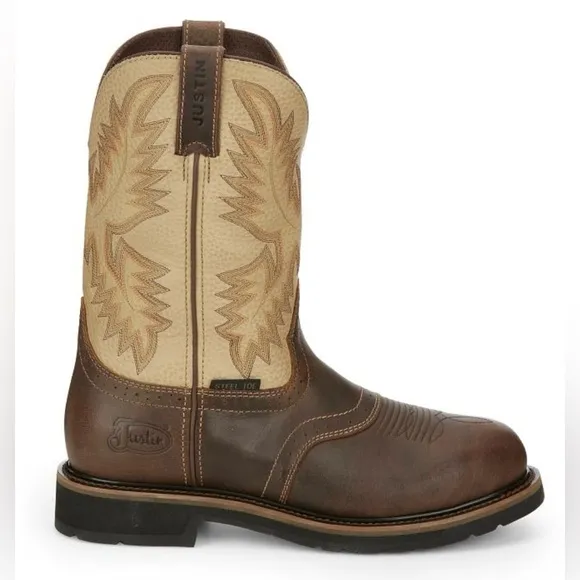 JUSTIN Superintendent‎ 11 inch Steel Toe Boot Western Cowboy Leather Work 11D